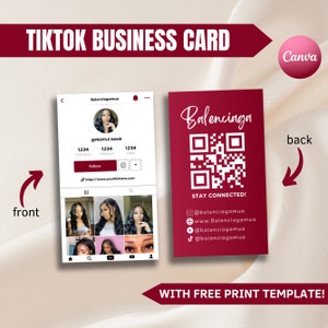 Sjabloon Tiktok-visitekaartje 2024, visitekaartje voor Tiktok Shop, Tiktok Business-sjabloon Canva, winkelvisitekaartje direct downloaden