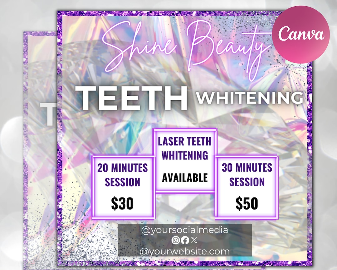 Teeth Whitening Flyer Template, Teeth Flyer, Dentist Flyer, Teeth Whitening Classes, Teeth