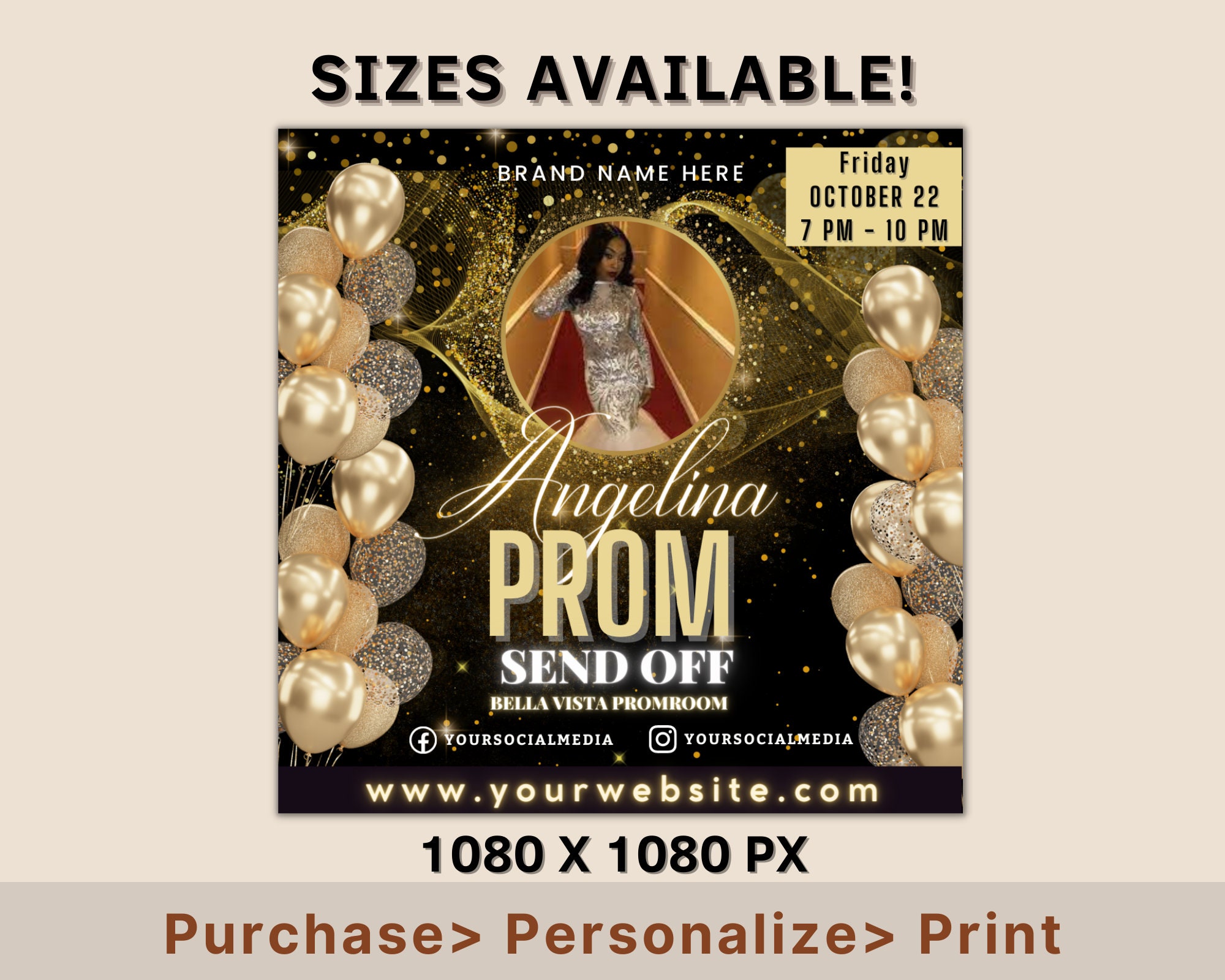 Prom Invitation Flyer, Prom Event Flyer, Prom Invitation, Prom Event ...