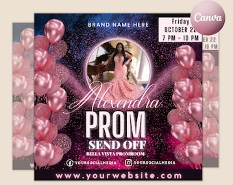 Prom Invitation Flyer, Prom Event Flyer, Prom Invitation, Prom Event Poster, Prom Party Invite, Prom Celebration, Party Flyer Template