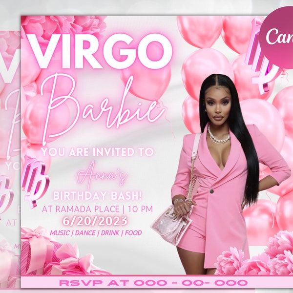 Virgo Birthday Digital Flyer, Virgo Season Birthday, Birthday Flyer, Birthday Template, Birthday Girl, Party Flyer, Celebration Flyer