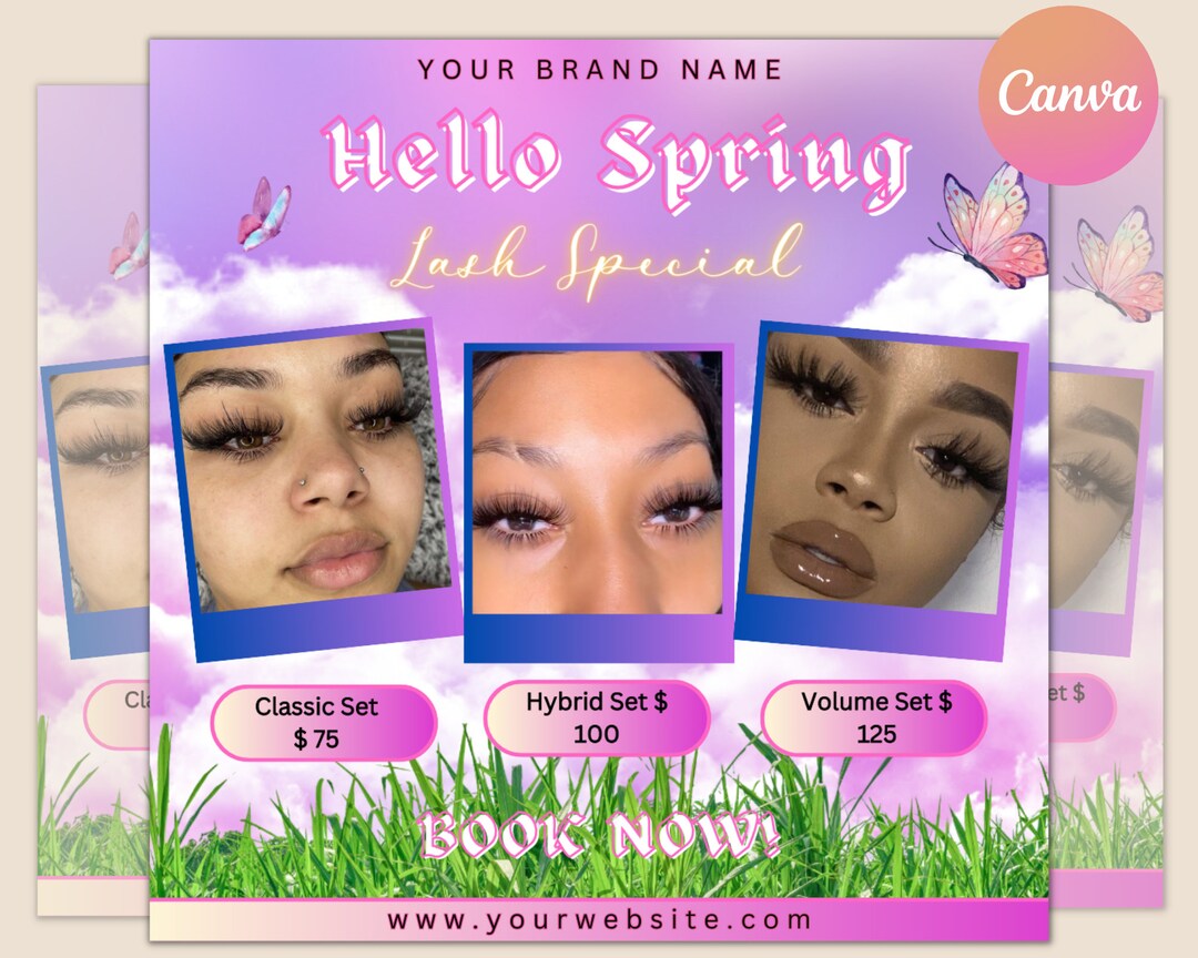 Lash Special Flyer, Spring Flyer, Beauty Flyer, April Booking Flyer ...