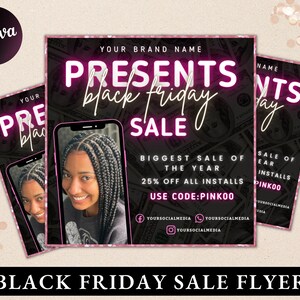 Black Friday Sale Flyer, Flash Sale Flyer, Hair Flyer, Holiday Flyer, Instagram Template, Lash Flyer, Sale Flyer, Black Friday Flyer