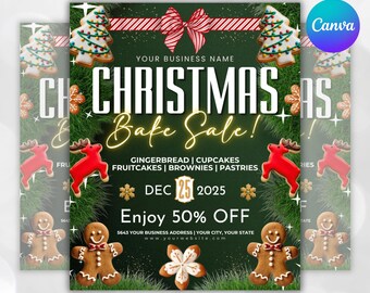 Christmas Sweet Treats Flyer - DIY Template for December Bake Sale, Perfect for Holiday Sweets Promotion