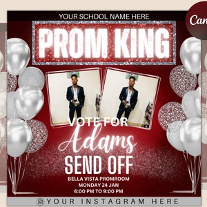 Vote homecoming KING , Social Media Flyer, Class campaign Flyer, high School homecoming, homecoming prince vote, homecoming king flyer