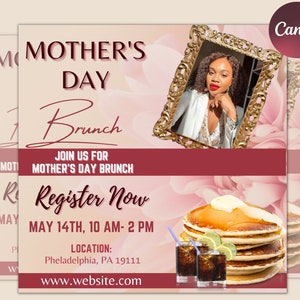 Mother&#39;s Day Brunch, Mother&#39;s day dinner Flyer, Mommy Brunch Flyer, Mothers day Flyer , Editable Printable Template , Instant Download