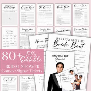 90+ Brautduschenspiele Canva, modernes Brautduschenspiele-Bundle, Bachelorette Party Spiele, Hochzeitduschenspiele vollständig bearbeitbar