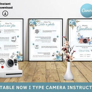Polaroid Now I-Type camera-instructies, nieuwe film laden, camera-instructies, een foto maken, fotogastenboek, bruiloftspolaroid