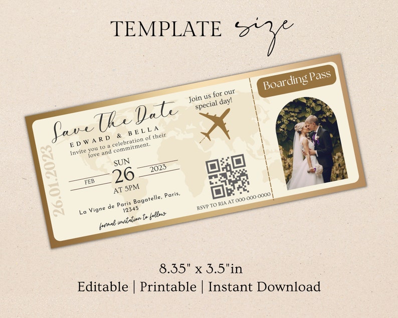 Save the Date Ticket With Photo