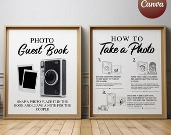 Instax Mini Evo-fotogastenboek, Instax Mini Evo-camera-instructiesbord, hoe een film te laden, hoe een foto te maken