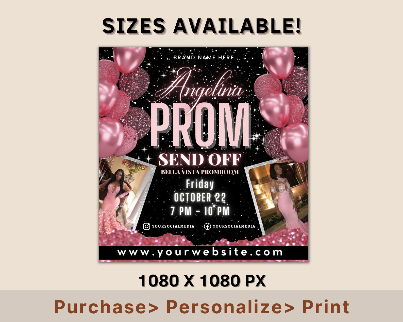 Prom Invitation Flyer, Prom Event Flyer, Prom Invitation, Prom Event ...