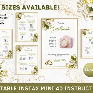 Instax Mini 40 Instructions, Photo Guestbook Sign, Instax Camera Instructions, How To Take A Photo, Instax Mini 40 Camera