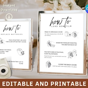 Instax Guest Book Sign | Instax Mini 9, Guest Book, How To Load New Film, Wedding Polaroid,Instax Instructions, Instax Mini 9