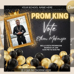 Vote homecoming KING , Social Media Flyer, Class campaign Flyer, high School homecoming, homecoming prince vote, homecoming king flyer
