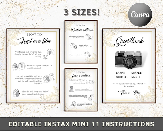Instax Mini Photo Guestbook Sign for Party and Wedding Reception