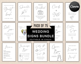 Minimalist Wedding Sign Template Bundle,Modern Minimalist Wedding Signs, Reception Sign Bundle, Editable Template Bundle,boho wedding bundle