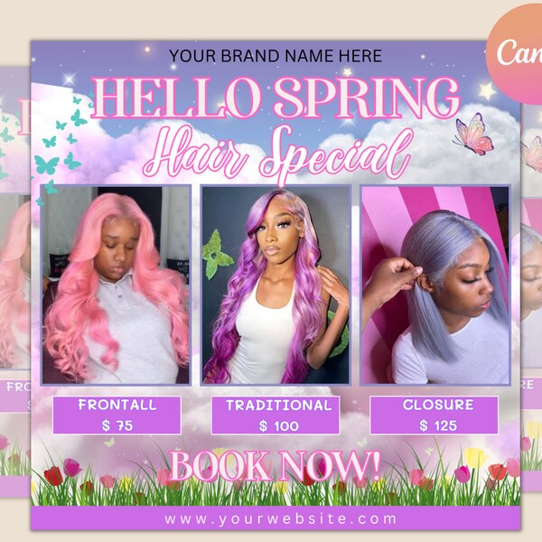 Spring Flyer, Spring Sale Flyer, Beauty Flyer, Spring Makeup Flyer, Makeup Flyer, Makeup Booking Flyer, MUA Flyer, March/April Booking Flyer