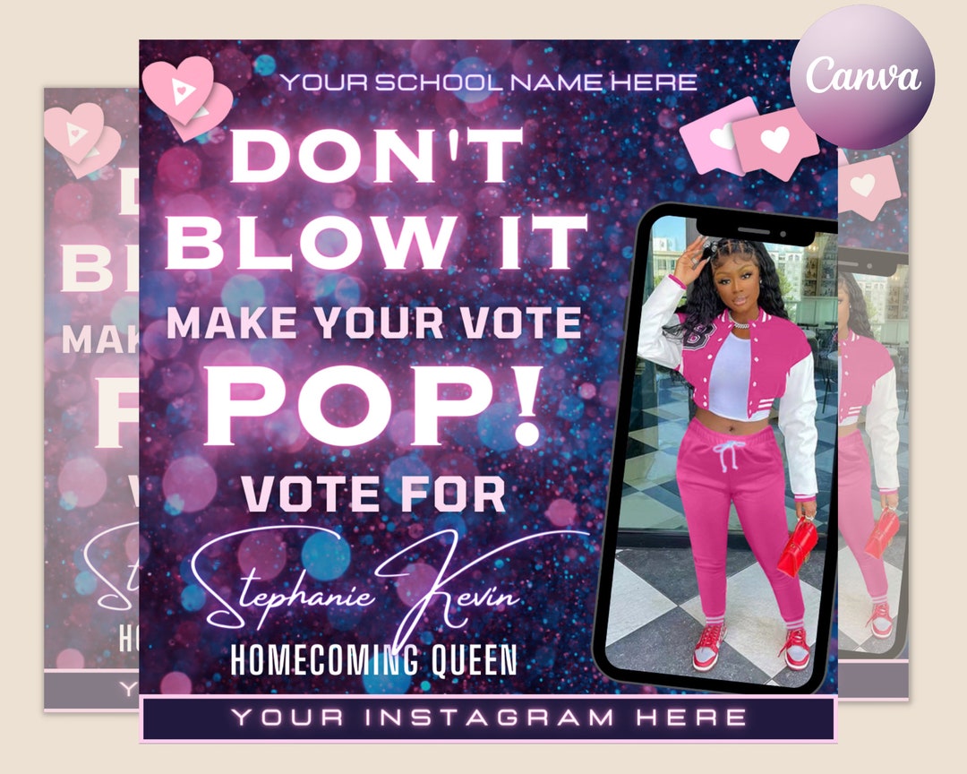 Pop the Vote Flyer DIY Voting Campaign Election High School