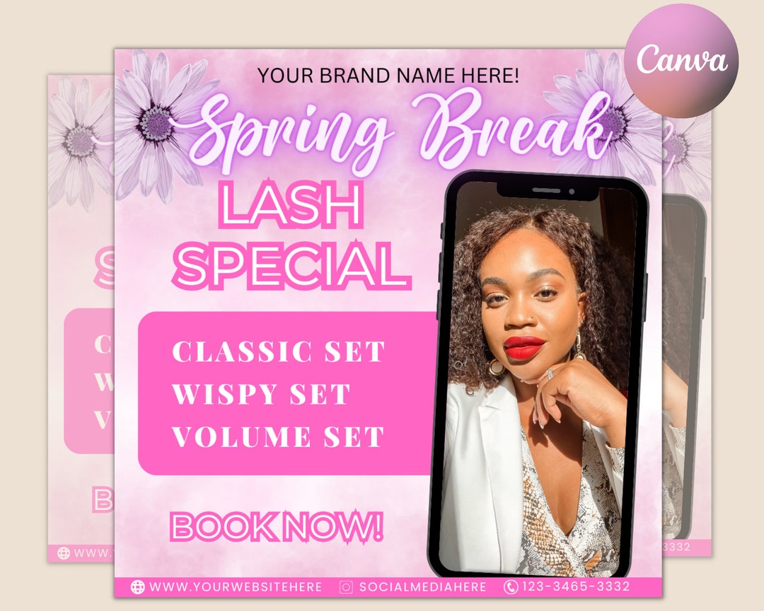 Spring Flyer, Lash Flyer, Easter Sale Flyer, April Booking Flyer, Lash ...