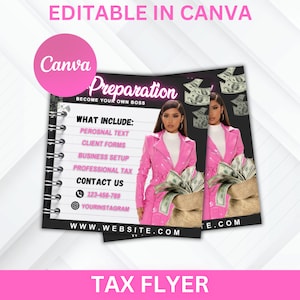 Tax Prep Flyer, Tax Prep Instagram, Tax Flyer Template, Preparation Flyers, Tax Prep Templates, Tax Preparation Post