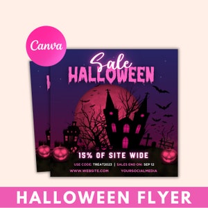 Halloween Flyer, Social Media Flyer, Editable Halloween Party Invitation, DIY Canva Template, Halloween Party Flyer Canva