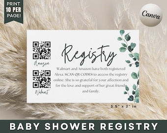 Baby Shower Registry Card With QR Codes for Your Online Registry