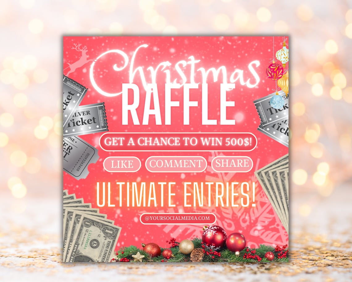 Printable Christmas Raffle Flyer, Holiday Flyer, Giveaway Flyer ...