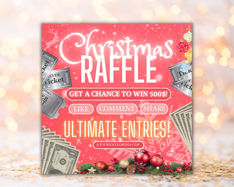 Printable Christmas Raffle Flyer, Holiday Flyer, Giveaway Flyer ...
