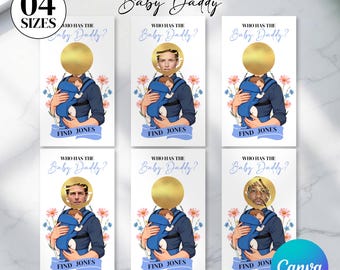 Find The Baby Daddy Who has the dad Scratch off, Baby Shower Whos got the daddy dad to be scratch off,  baby daddy scratch offCANVA TEMPLATE