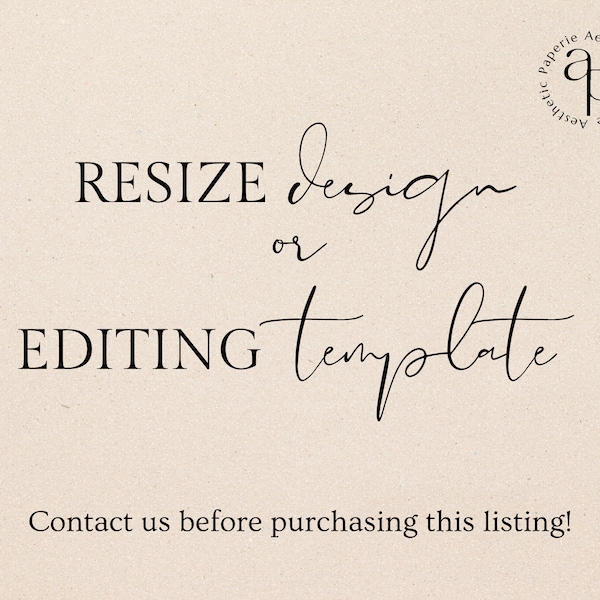 Resize OR Edit Design Template