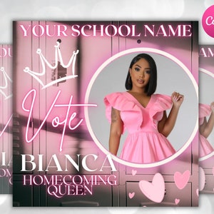 Vote Campaign Flyer , Social Media Flyer, Class campaign Flyer, high School homecoming, college homecoming