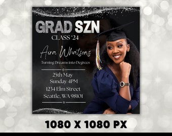 Graduation Flyer, 2024 Graduation Invites, Graduation Flyer template, DIY Grad Party Template, Graduation Welcome Party, Dinner Party Invite