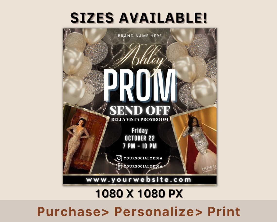 Prom Invitation Flyer, Prom Event Flyer, Prom Invitation, Prom Event ...