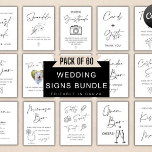 Editable Wedding Signs , Wedding Signs Bundle, Modern Minimalist Wedding signage, Reception Sign Bundle, Wedding Table Signs, Wedding bundle