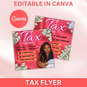 Tax Prep Flyer, Tax Prep Instagram, Tax Flyer Template, Preparation Flyers, Tax Prep Templates, Tax Preparation Post