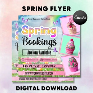 March Bake Sale Flyer, Spring Bakery Flyer Template, Sweet Treats Flyer, March Dessert Flyer, Bake Shop Flyer, Pastry Flyer, Cake Flyer
