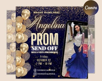 Prom Invitation Flyer, Prom Event Flyer, Prom Invitation, Purple Prom ...
