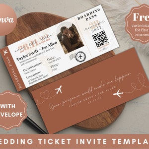 Save the Date Ticket With Photo, Custom boarding pass, Abroad Wedding, Destination Wedding, Ticket Wedding, Travel Wedding, Airplane Ticket