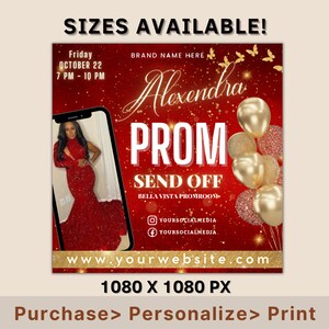 Prom Send off Flyer, Prom Invitation, Prom Invitation Flyer, Prom Flyer ...