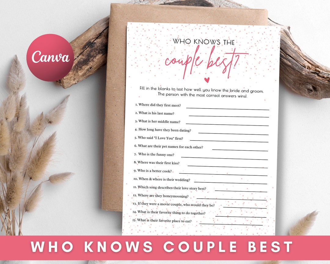 Who Knows the Couple Best Game, How Well Do You Know the Couple Game ...