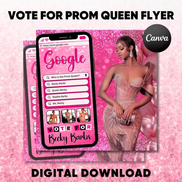 Vote For Prom Queen Flyer, Prom Send Off Flyer, Prom Invitation Flyer, Prom Flyer, Graduation Flyer, Prom Queen Flyer, Canva Template