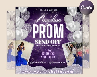 Prom Invitation Flyer, Prom Event Flyer, Prom Invitation, Prom Event Poster, Prom Party Invite, Prom Celebration, Party Flyer Template