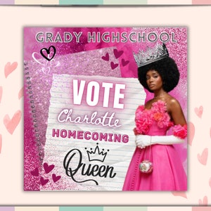 Vote Homecoming Queen Flyer, Homecoming Flyer, Campaign Flyer, Class Campaign Flyer, Election Flyer Prom Queen Flyer | DIY Editable Template image 3