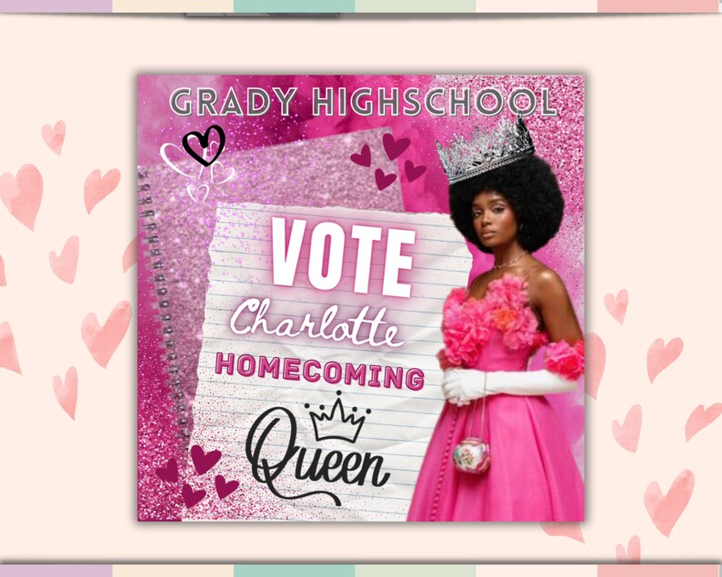 Vote Homecoming Queen Flyer, Homecoming Flyer, Campaign Flyer, Class Campaign Flyer, Election Flyer Prom Queen Flyer | DIY Editable Template image 3