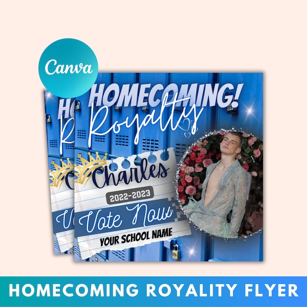 Homecoming Royalty Flyer, Homecoming Flyer, Homecoming Royals, Homecoming Campaign Flyers, Gender Neutral Flyer, homecoming court flyer