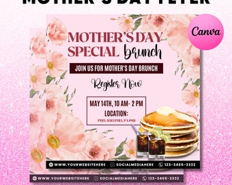 Flyer Moederdag Sale | Doe-het-zelf | Boek nu | Afspraken beschikbaar | Sociale media | Instagram | Haar | Make-up | Wimper | MUA | Canvassjabloon