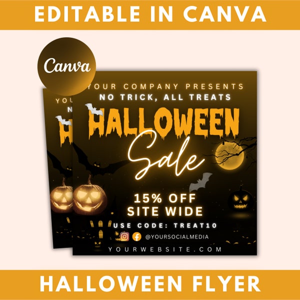 Halloween Flyer, Editable Halloween Party, DIY Flyer Template Design, Sale Flyer, Hair Flyer, Fall Sale Flyer, Pink Flyer, Scary Flyer