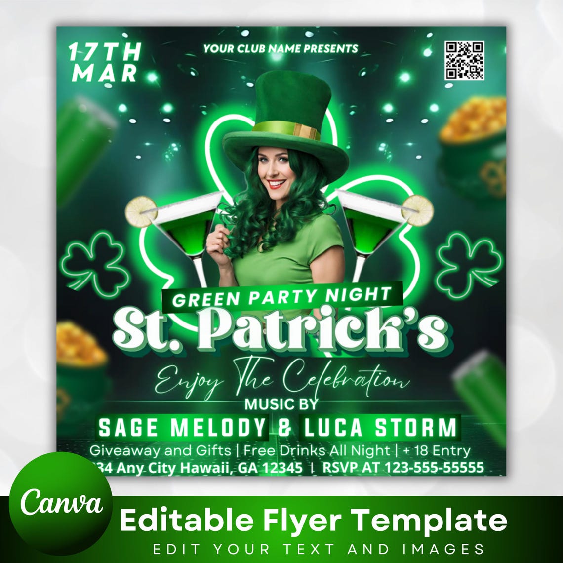 Saint Patrick's Day Party Flyer, St Patrick's Day Invitation, St ...