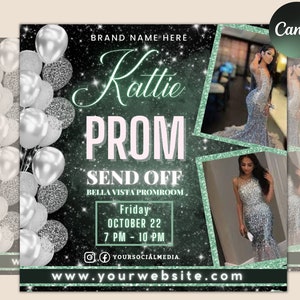 Prom Invitation Flyer, Prom Event Flyer, Prom Invitation, Prom Event Poster, Prom Party Invite, Prom Celebration, Party Flyer Template