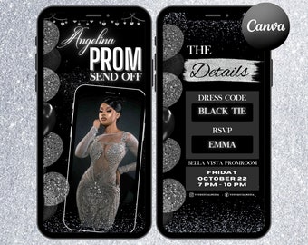 Prom Send Off Invitation, Prom Flyer, Prom Invitation Flyer, Prom Flyer Template Canva, Event Flyer, Prom Party Invitation Digital Download